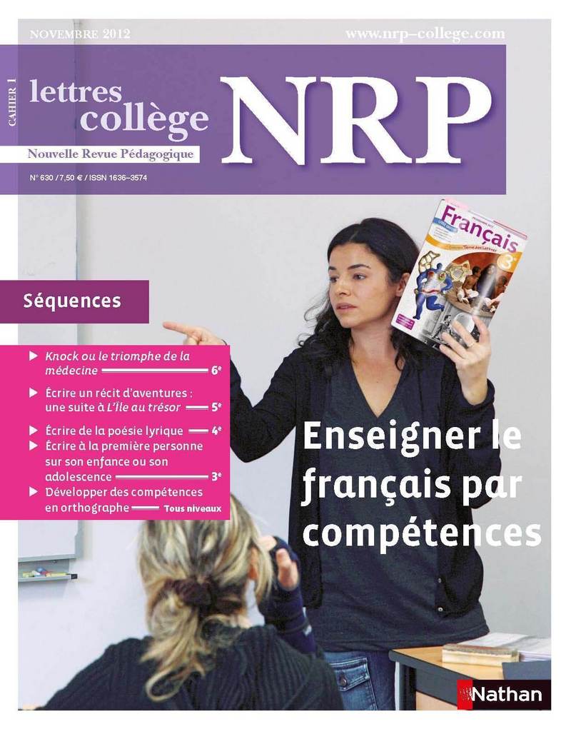 NRP Collège – Enseigner le français par compétences – Novembre 2012 (Format PDF)