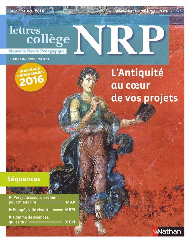 NRP Collège – L’Antiquité au coeur de vos projets – Septembre 2016 (Format PDF)