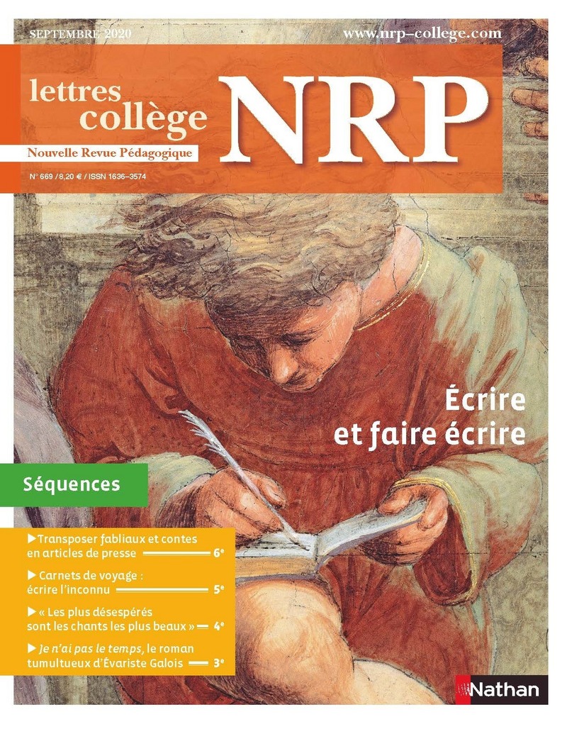Séquence pédagogique  » Écrire et faire écrire » – NRP Collège – 6e, 5e, 4e, 3e (Format PDF)