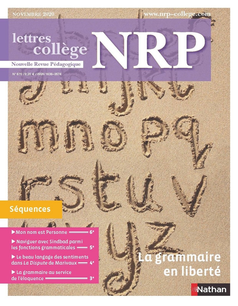 La grammaire en liberté – Revue N°670 – NRP Collège – Novembre 2020 (Format PDF)